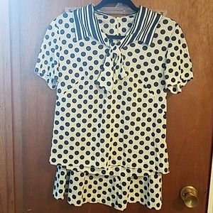 Vintage size 12 two piece polka dot set